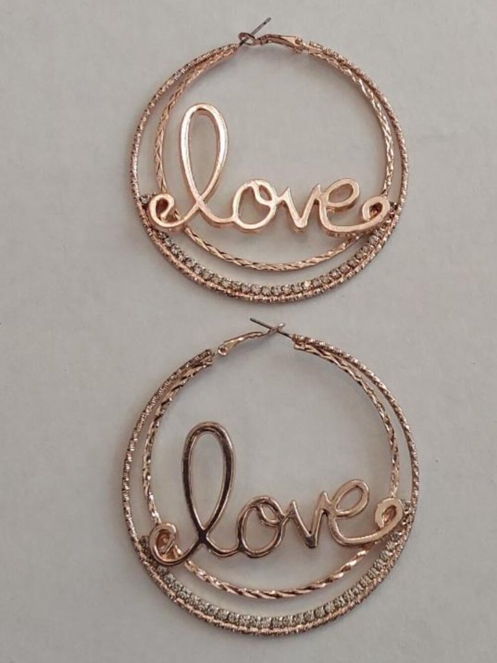 Rose Gold "Love" Earrings